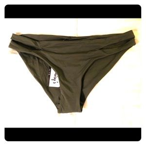 Olive bikini bottoms with cutouts
